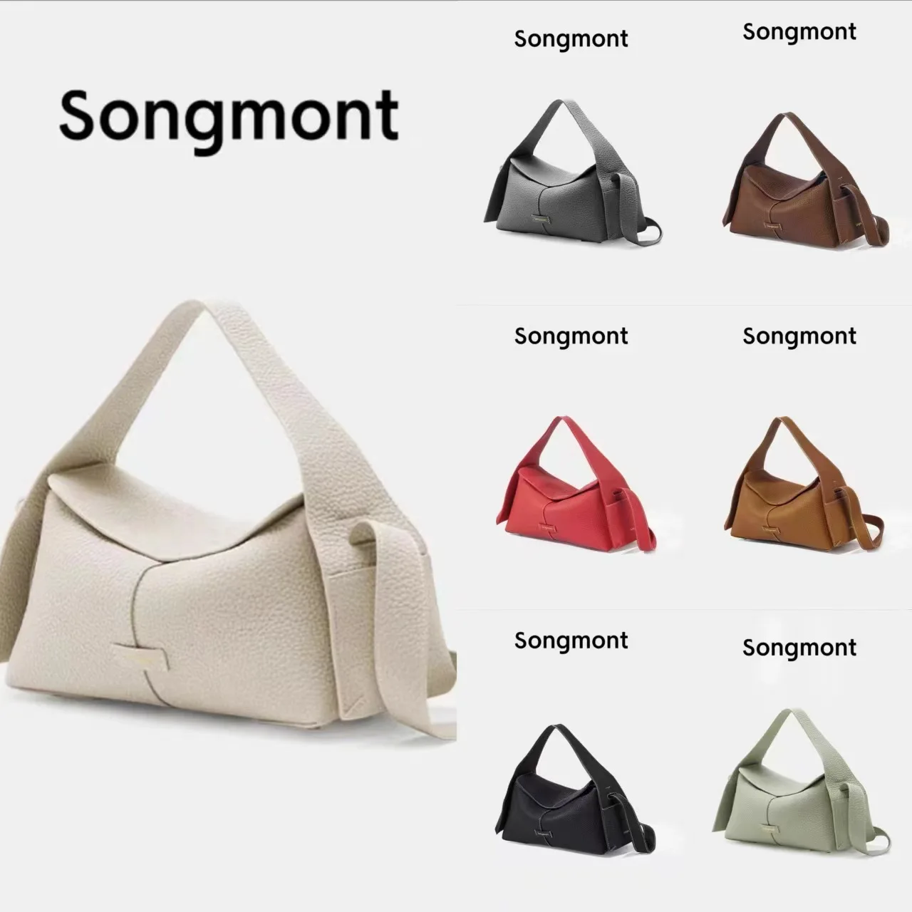 

Сумка-хобо Songmont Roof-Eaves с подвесными ушками, маленькая и средняя сумка из натуральной кожи для работы, верхняя ручка и через плечо