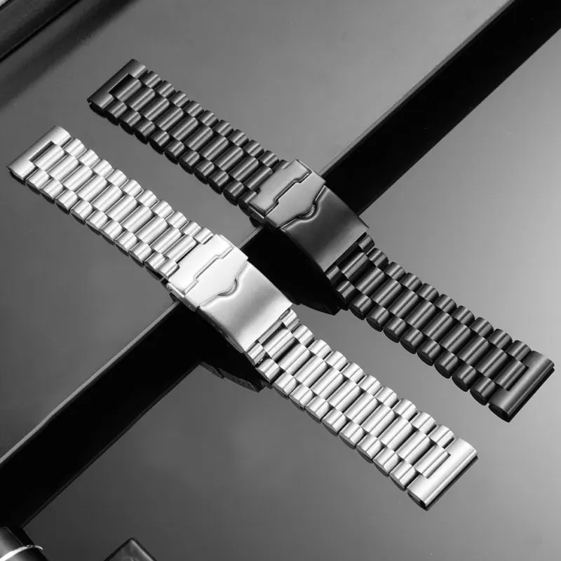 22mm 20mm High Quality Stainless Steel Watchband Silver Black Solid Links Bracelet Fit For Tag Heuer Carrera F1 Men Watch Straps