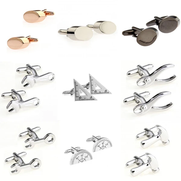 Herramienta de Metal de moda, llave inglesa, martillo, pellizcos, gemelos, 1 par, gran promoción