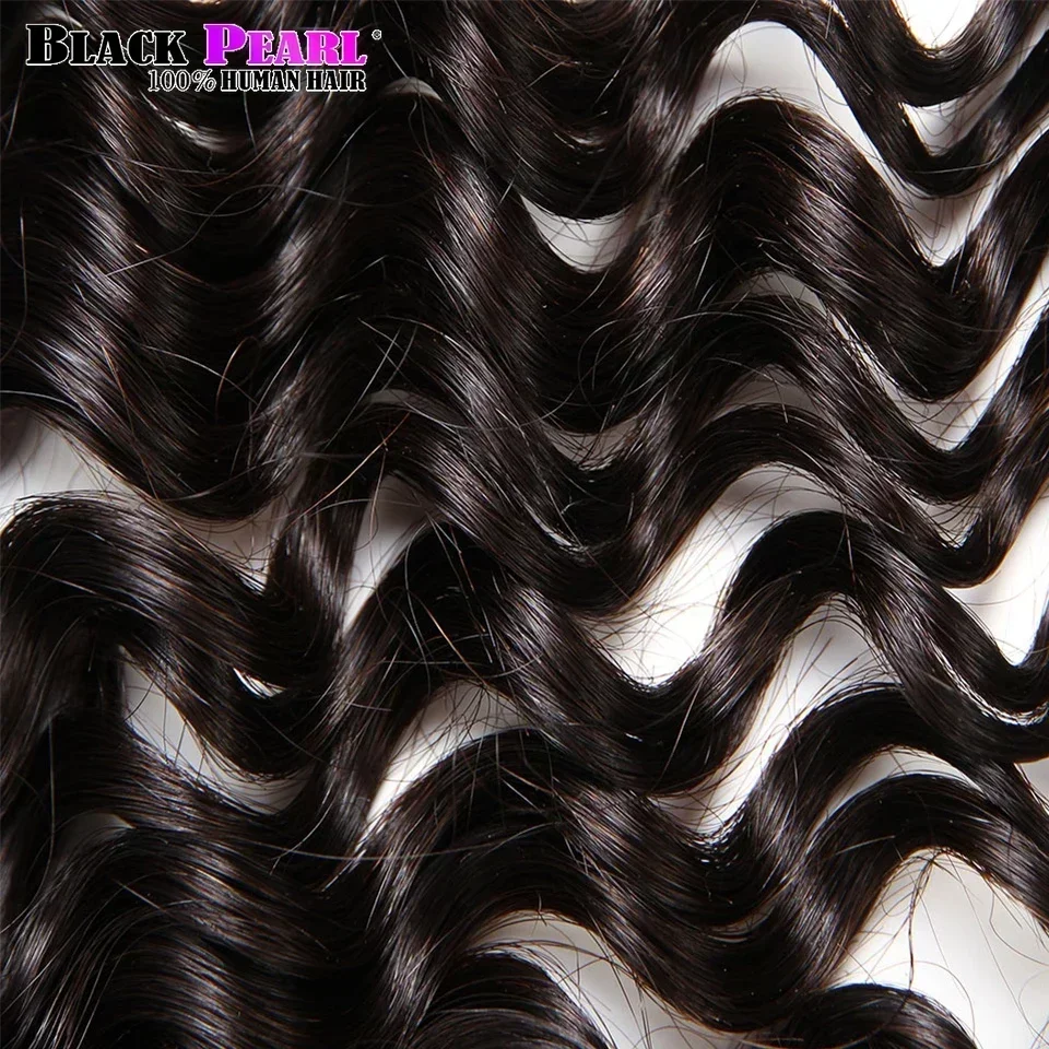 Tresses Deep Wave brésiliennes naturelles Remy pré-colorées-BLACK PEARL, 10 à 30 pouces, sans trame, en vrac