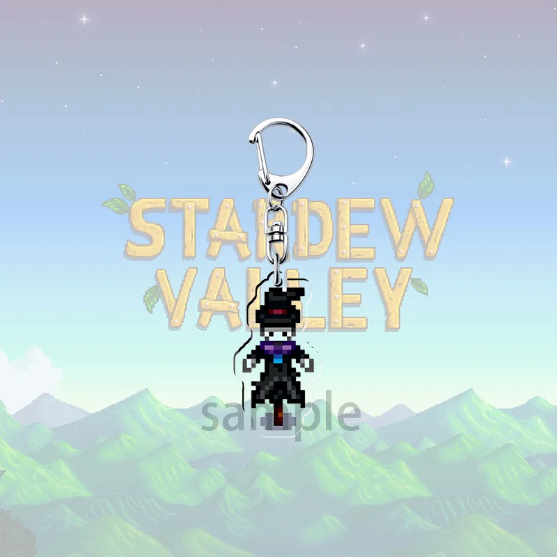 Stardew Valley فزاعة أرقام سلاسل المفاتيح للملحقات حقيبة Aiya القط الكلب الدجاج بكسل الهاتف حلية Keyrings مجوهرات الأصدقاء