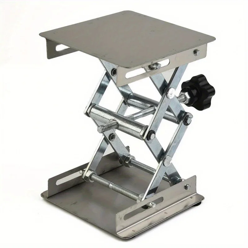 

Stainless Steel Adjustable Lift Table - Manual Height for Woodworking & Engraving, Compact Durable Workbench