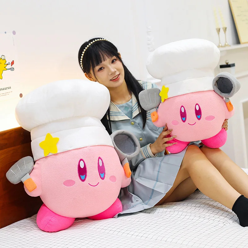Kawaii Kirby Plüschtier gefüllte Puppe süßes Kirby Chef Kissen Stofftier für Kinder Geburtstagsgeschenk Plüschtier Stofftier für Kinder