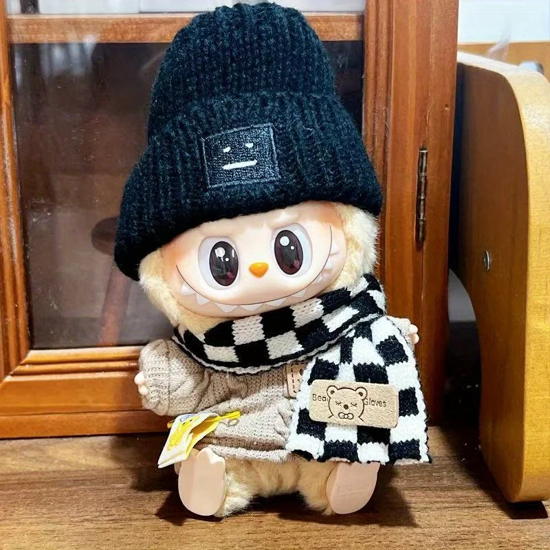 المعلقات صندوق الغموض لملابس الشباب من Labubu، إكسسوارات الدمى، ملابس حفلات الشباب، ملابس دمى مريحة، قبعات دمية محبوكة