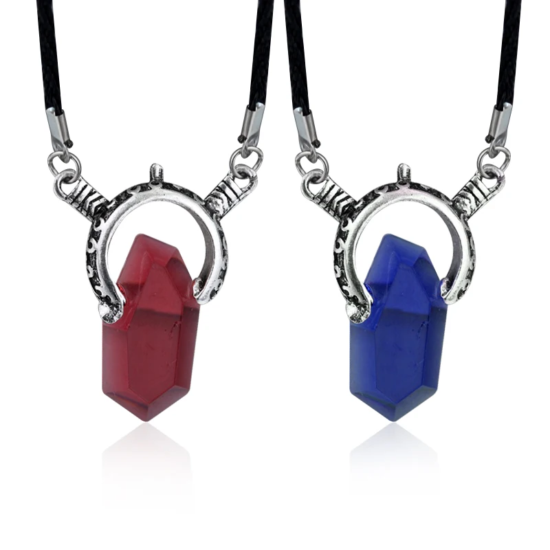 Collar con Colgante DMC Devil May Cry, Amuleto Perfecto de Cazador de Demonios Dante, Collares de Cristal Rojo para Mujeres y Hombres, Joyería de Gargantilla
