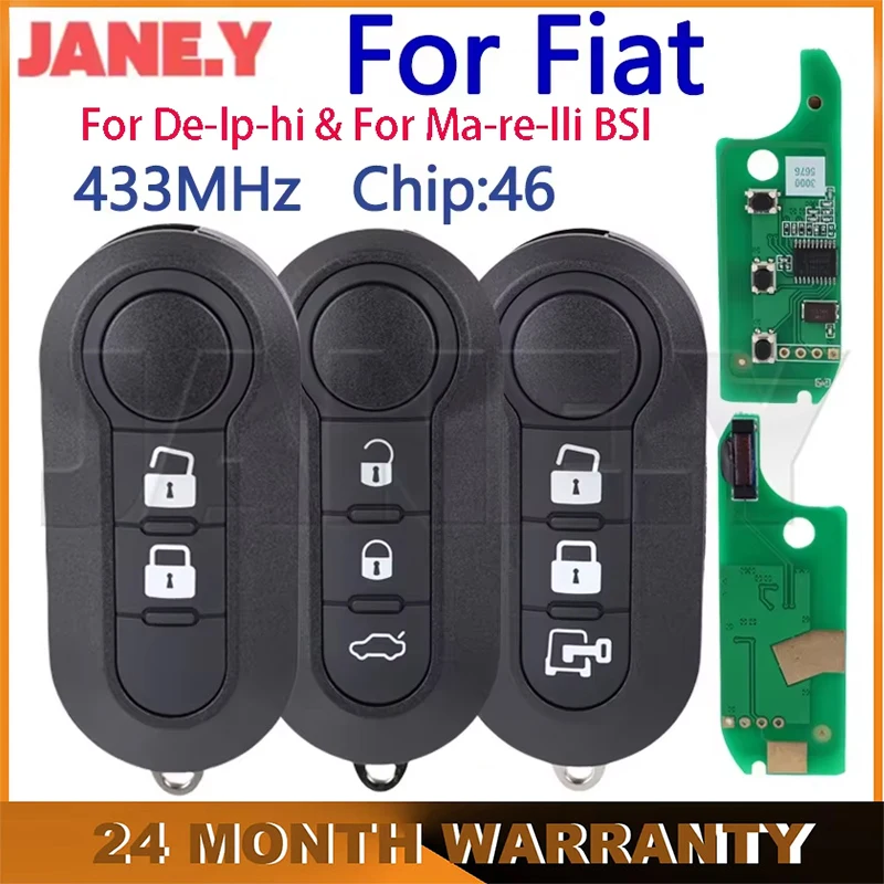 ID46-pcf7946 Llave de coche de 433.92Mhz para Fiat MPV Bravo/Ducato 500/Fiorino Doblo Grande Punto  Punto Evo Punto Qubo para Peugeot Boxer