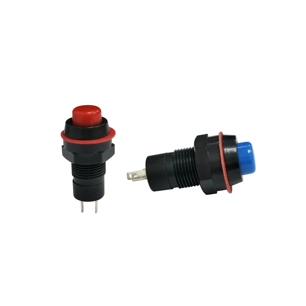 10 PCS 10mm self-locking/self-reset OFF-ON Push Button Switch 2A/125V Minitype Push Button Switch 6 Color