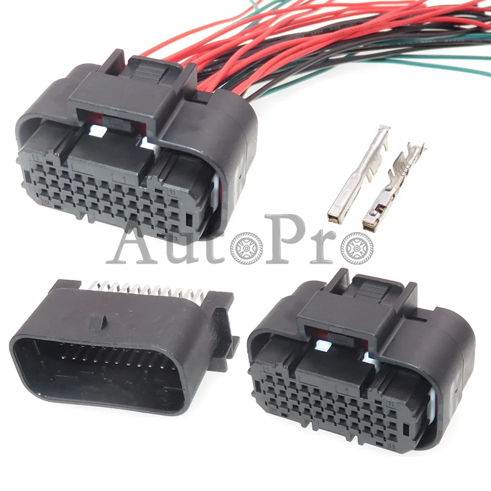 1 Set 33 Hole Automobile AC Assembly Connector 1554458-2 1554461-2 1554461-1 Car ECU Low Current Socket Auto Small Power Plug