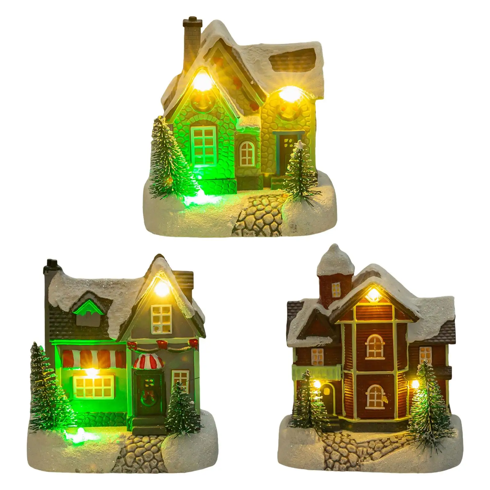 Lighted up Christmas Village House Table Centerpiece Gift Christmas Scene House for Livingroom Shelf Bedroom Xmas Indoor Outdoor