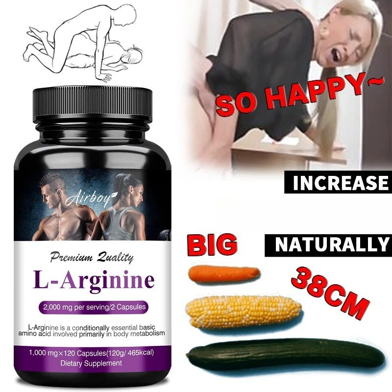 L-Arginine Capsules - Helps Increase Endurance, Protein Synthesis,Promotes Faster Muscle Growth, Abs