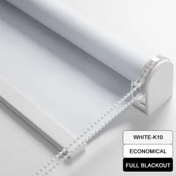 TIPIACE-Manual Roller Blinds 100% Full Blackout Economic Fabric Curtain for Office Kitchen Bed Room windows Customized Size