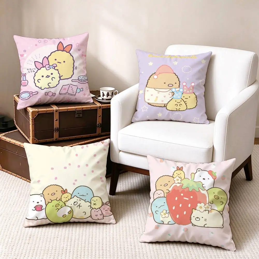 Sumikko Gurashi  Pillow Case Square Double-Sided Sofa Cushion Cover Bedroom Bedside Pillow