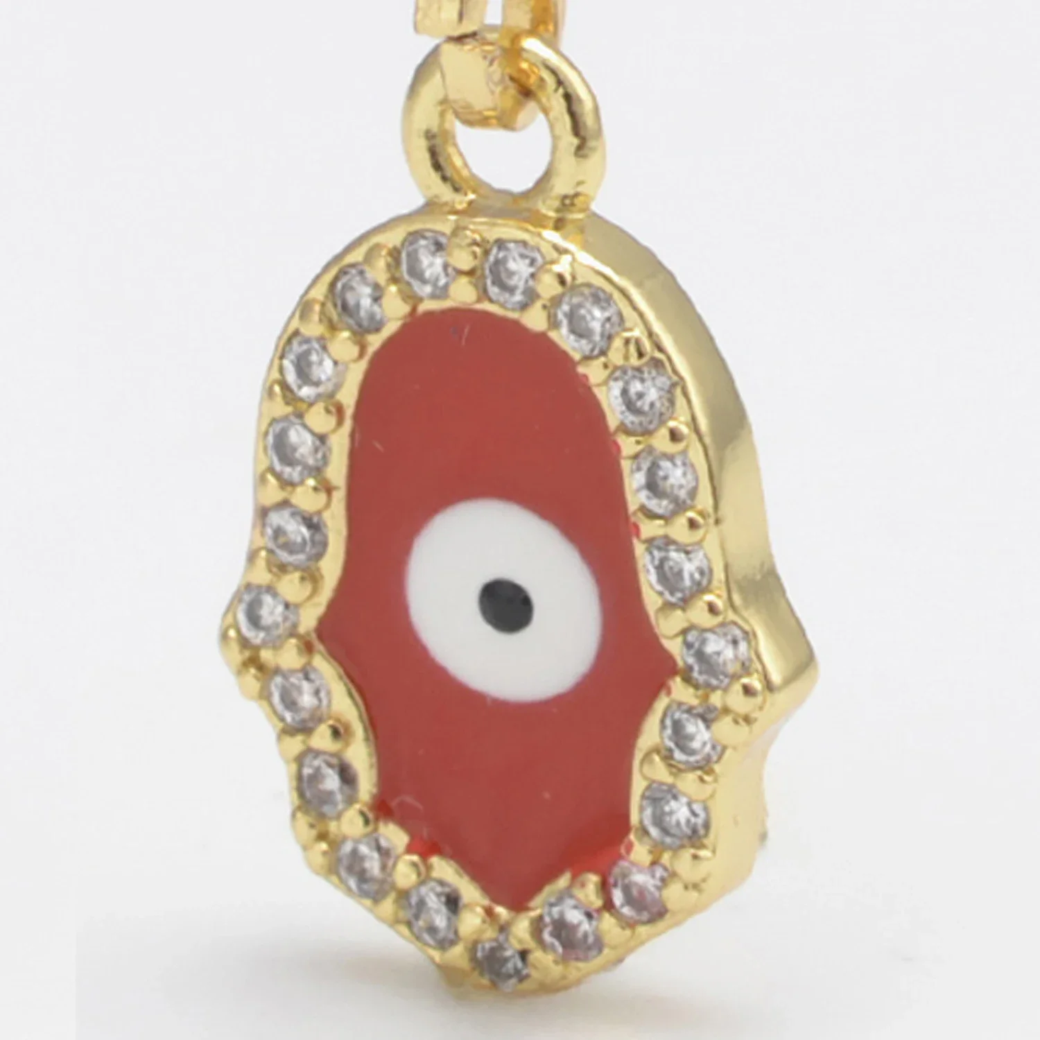 Hamsa anting-anting simpai tangan anting-anting menjuntai mata Enamel untuk wanita warna emas gesper Zircon rata hadiah perhiasan estetika