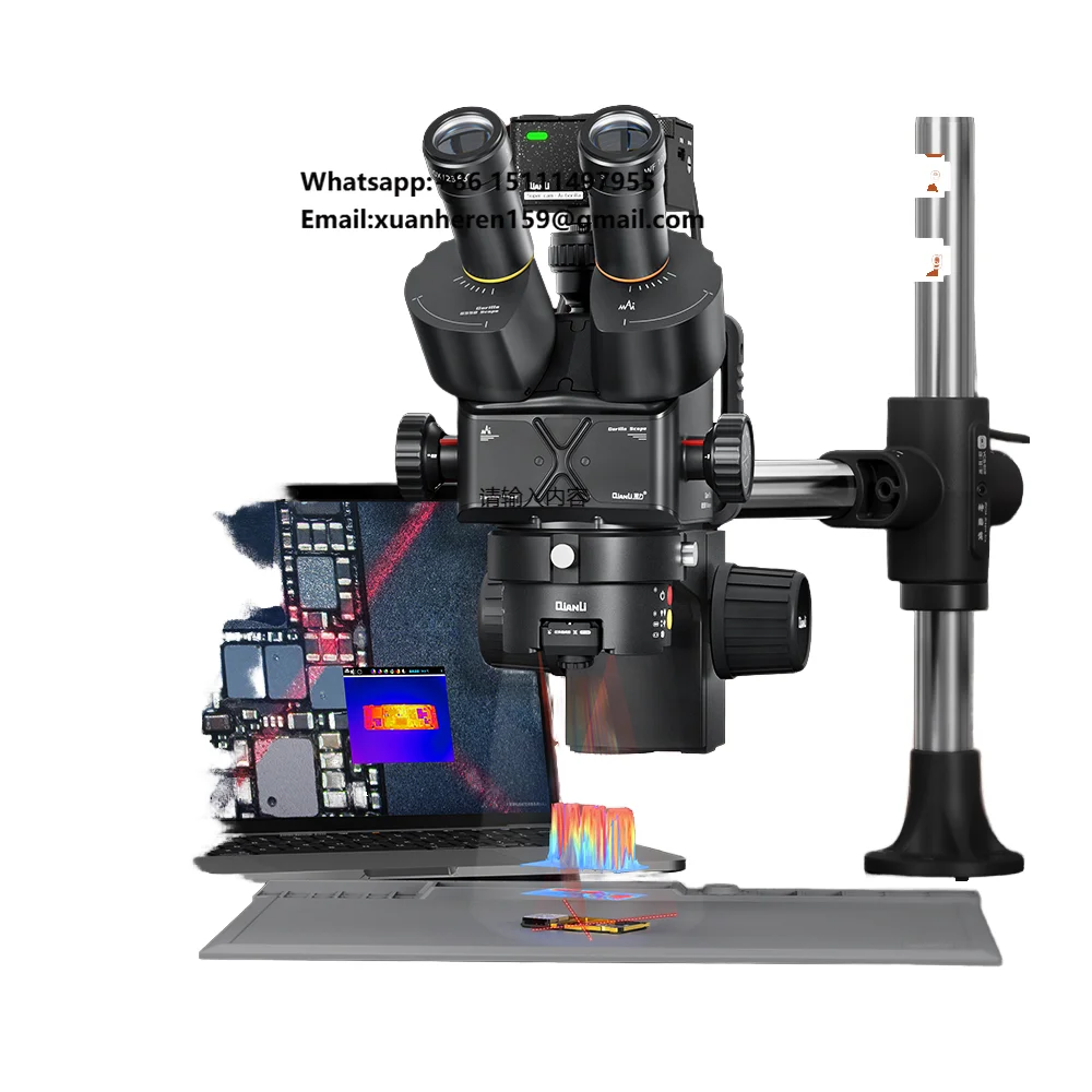 QianLi 6558 Gorilla Microscope with Led Light +UV Curing Light+Positioning Lase