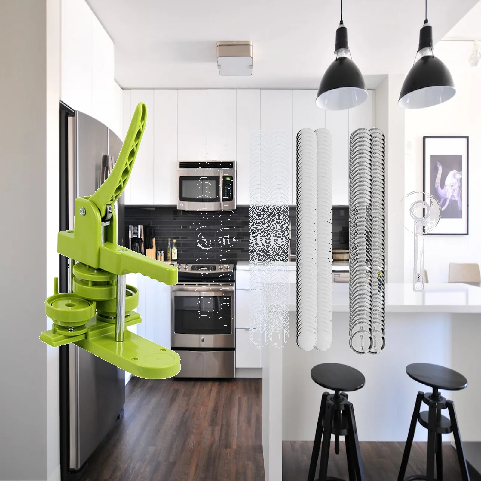 Button Maker Machine DIY Plastic Badge Punch Press Pin Back Button Making Supplies for School Event Art Craft