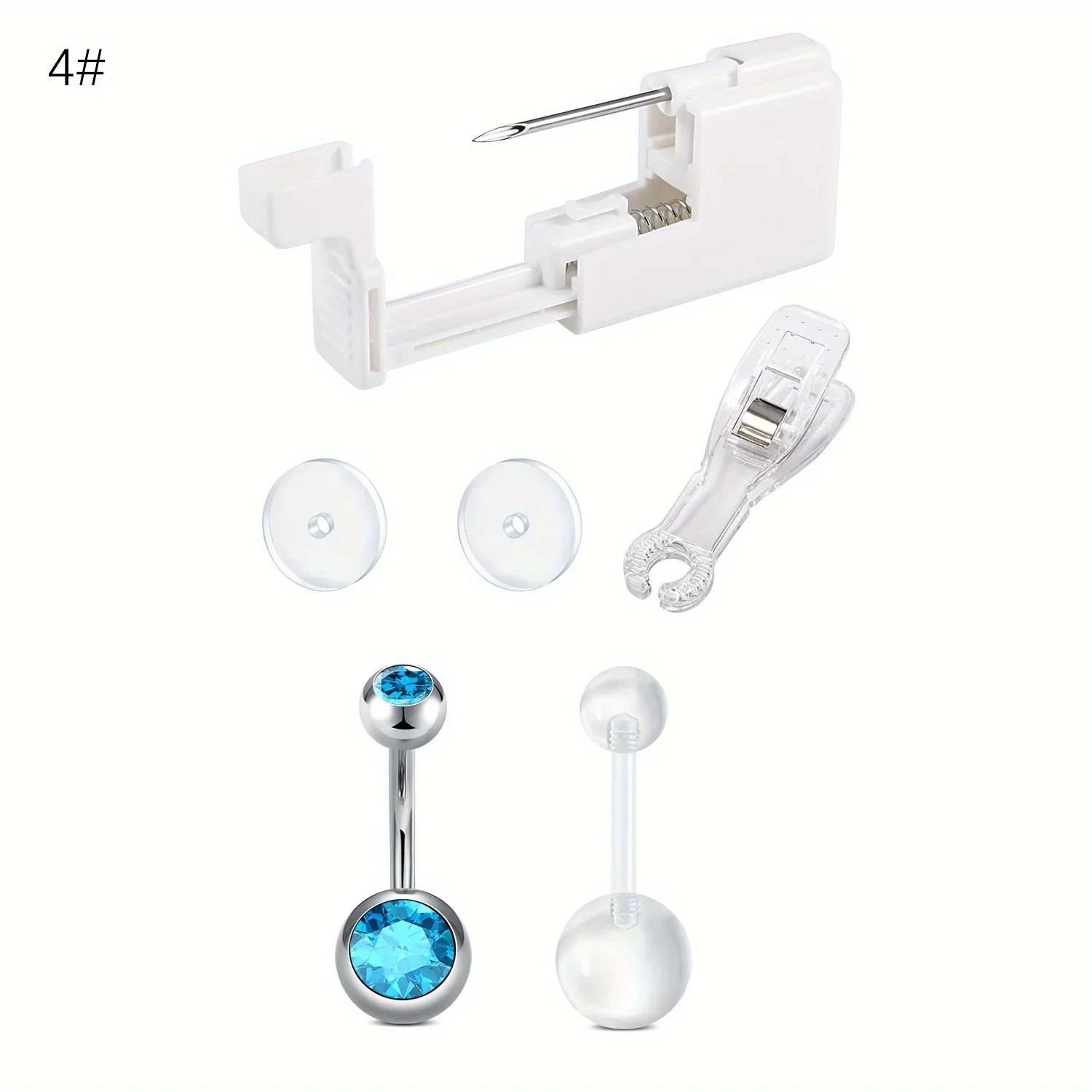 6 Stück 14G Bauchnabelring Piercing Kit, Bauchring Piercing Gun Kit Bauchnabel Piercing Gun Nabel Piercing Kit 10mm – Detail 6