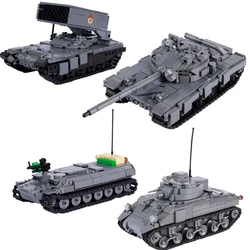 World War II Military Tank T-64A US Sherman Tank Model Assembly Building Block MOC Children's Toy Birthday Gift