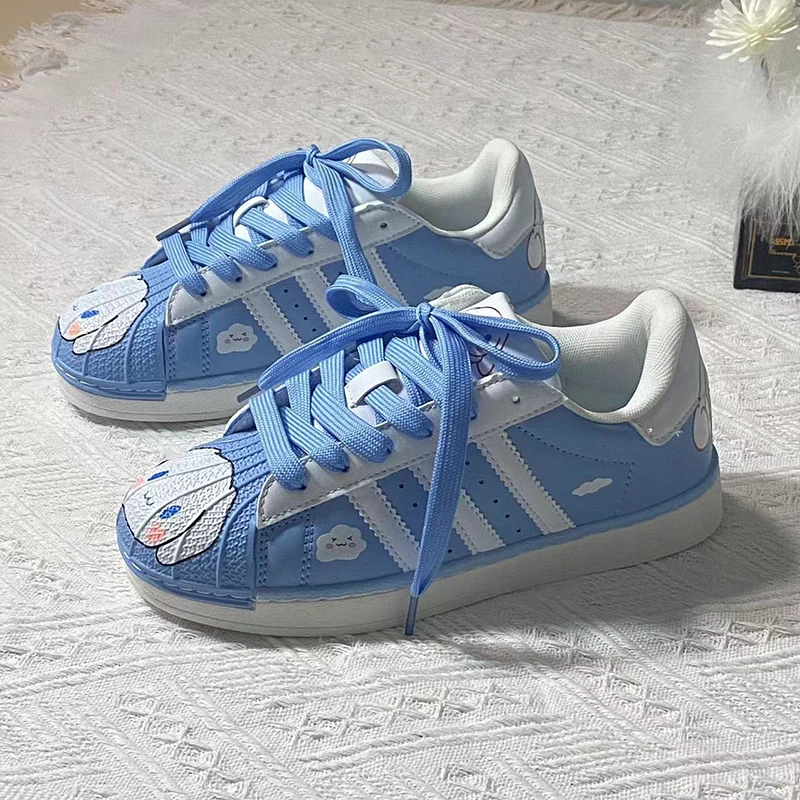 Sanurgente-Hello Kitty Blue Cinnamoroll Casual Sneakers, Chaussures Anime, Rose, Mode, Couple, Confortable, Classique, Mignon, Cadeau de Noël