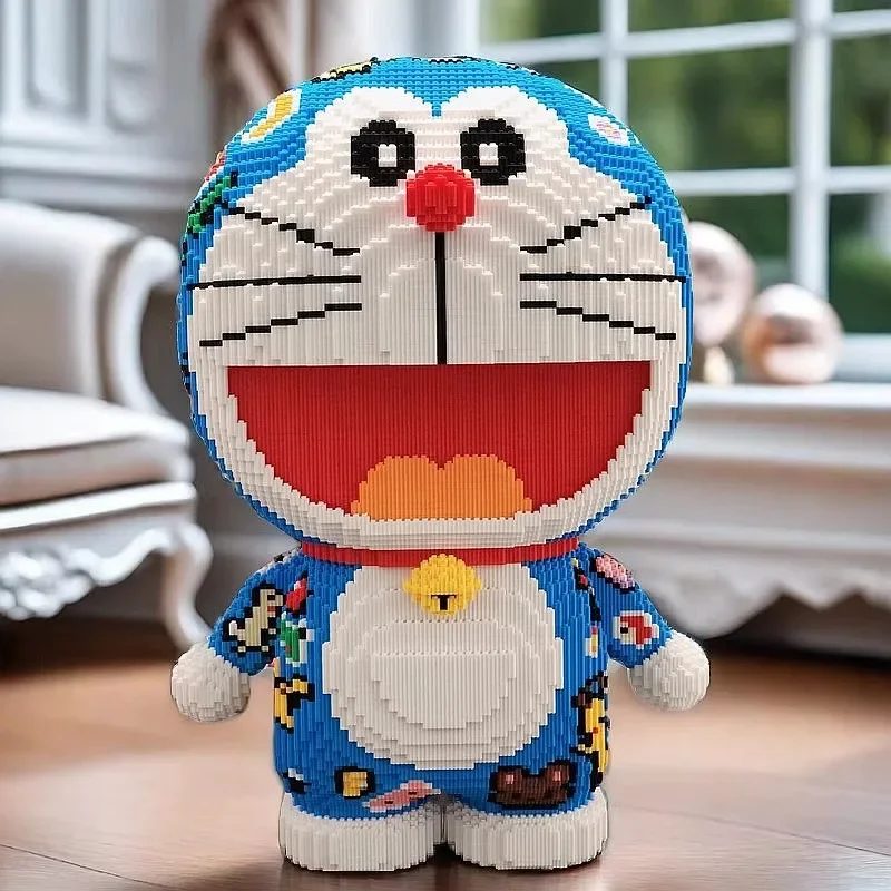 Doraemon klocki do budowy 70cm Model 3D Puzzle Kawaii Doraemon połączenie montażowe Mini cegła figurka zabawka do dekoracji wnętrz