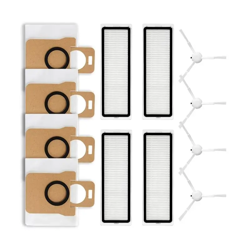 

【КОД】12 шт. для робота-пылесоса Xiaomi H40 / OV51: сменные боковые щетки, HEPA-фильтры, мешки для сбора пыли