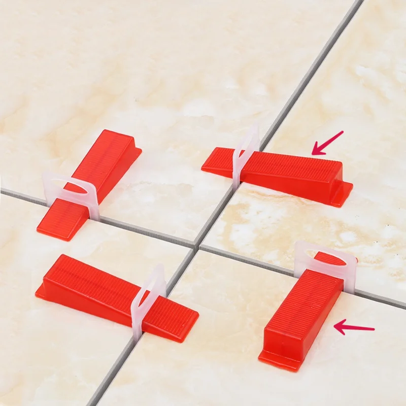 نظام تسوية البلاط 100 قطعة من الفواصل بلاط لبلاط السيراميك وضع تسوية أدوات البناء #4