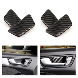 For Audi A4 B8 Q5 A5 2010 2011 2012 2013 2014 2015 Real Carbon Fiber 4pcs Car Interior Door Handle Bowl Cover Trim
