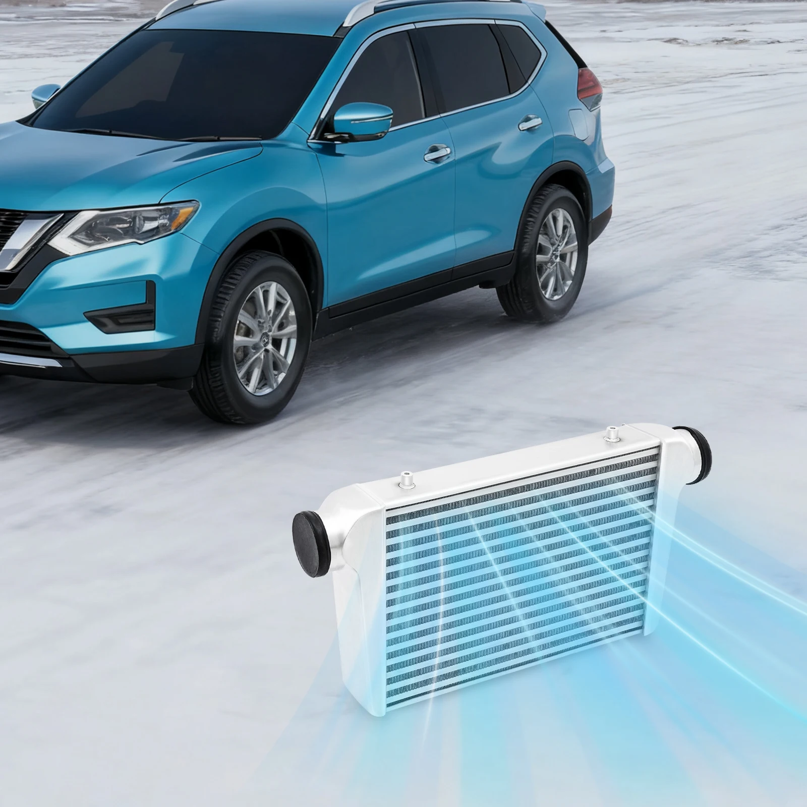 Intercooler, Aluminum Turbo Intercooler, 25x12x3 Inch 3 Inch Inlet, High Performance Cooling, Automotive RV Hydraulic System Upgrade, Universal Turbocharger Core