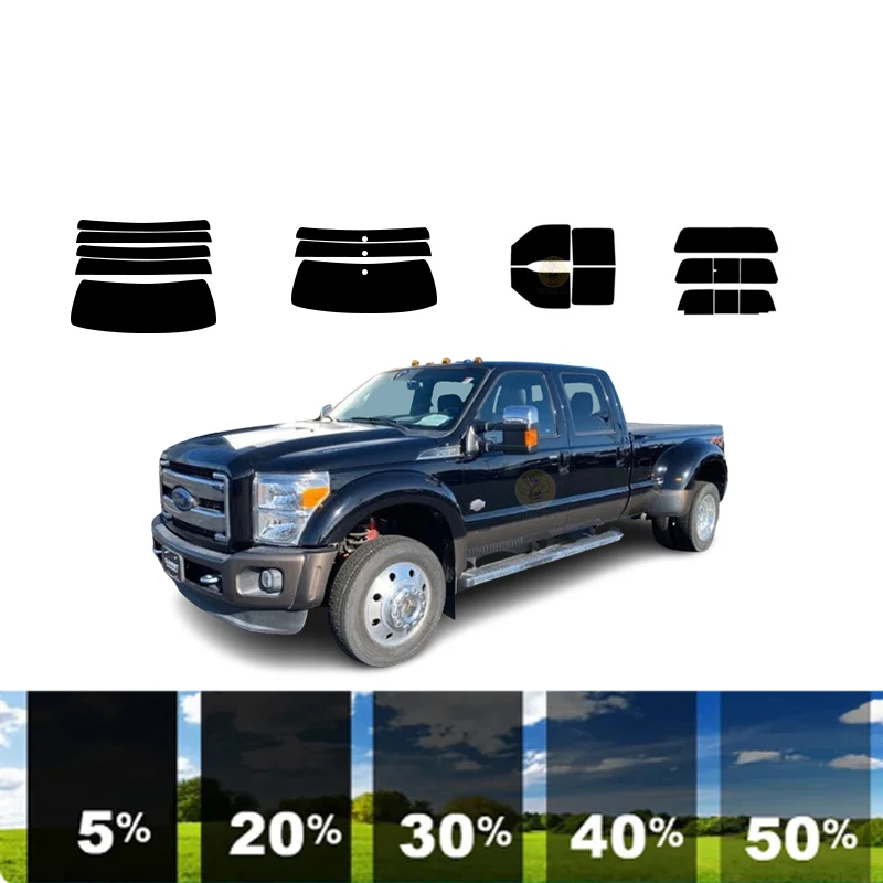 

precut Removable Window Tint Film For Car 100% UVR 5%-35%VLT Heat Insulation Carbon ﻿For FORD F-550 CREW CAB 4 DR PU 2008-2016