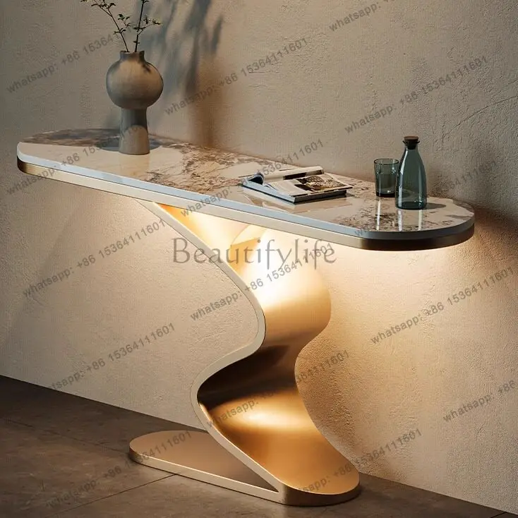 

Light luxury entrance table, living room, facing the door against the wall, end view table
