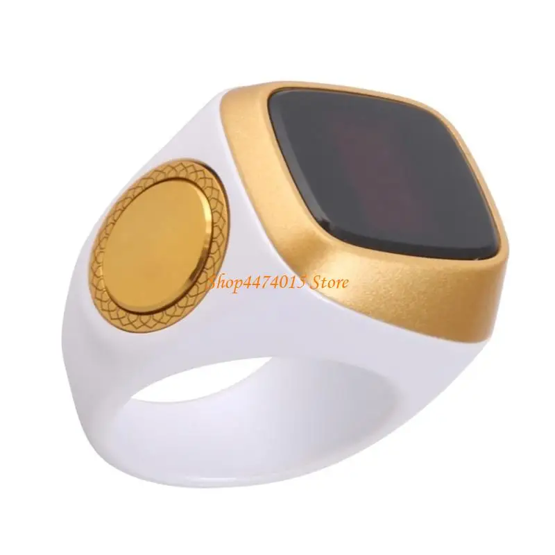 K1AA Zikr Rings Digital Tasbih Counter Beads مع أوقات الصلاة ووظيفة الاهتزاز للكنيسة