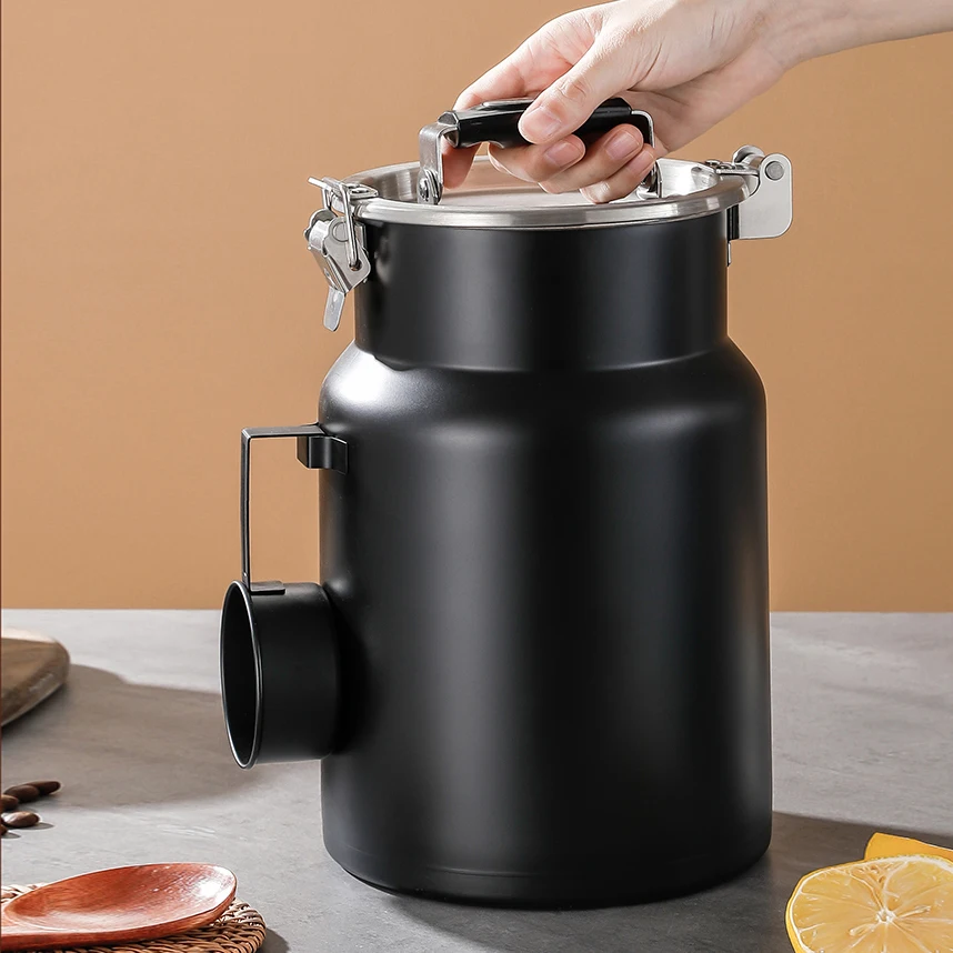 Colorful Stainless Steel Pet Jar Moisture & Insect Seal Cat Food Storage Container with Kitchen Accessory Spoon Metal Material