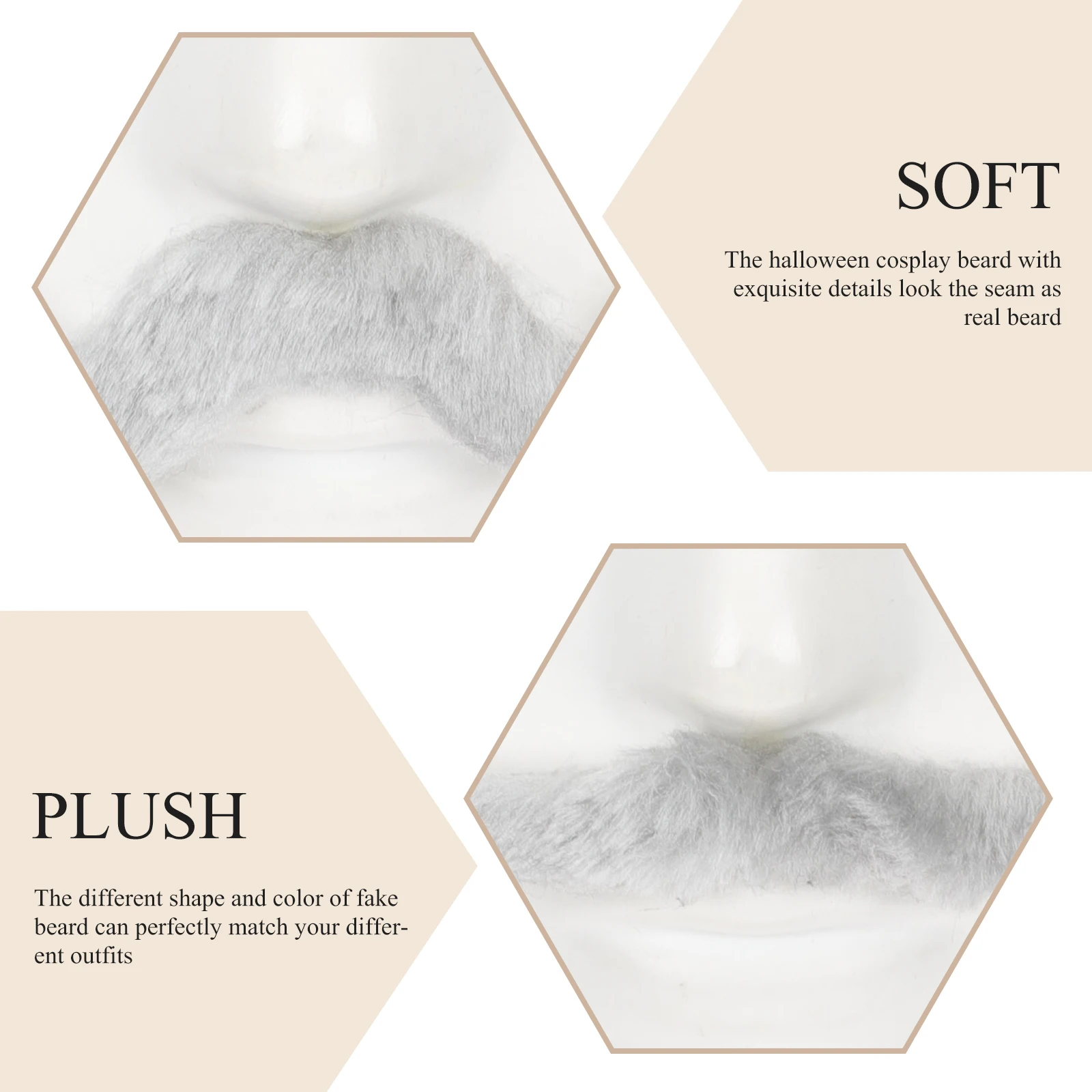 

30 Pcs Beard Props Halloween Fake Costume Party Beards for Costumes False Mustache Set Realistic Wrestler Cosplay