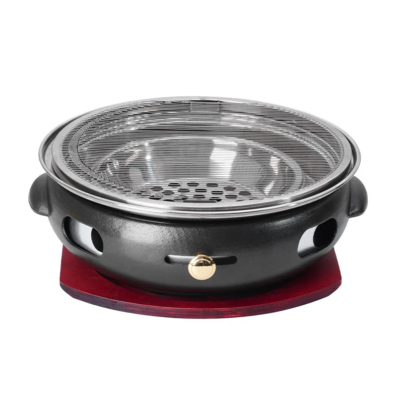 

Korean cast iron grill, commercial round charcoal grill, household charcoal grill