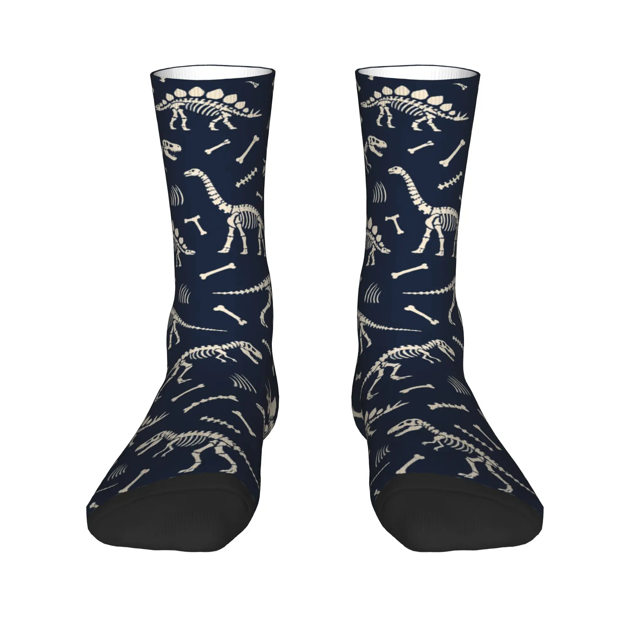Unisex Men Socks Novelty Retro Fossil Pattern Dinosaur Skeleton Print  Stockings Anti Slip Warm Soft Socks Autumn Outdoor Socks