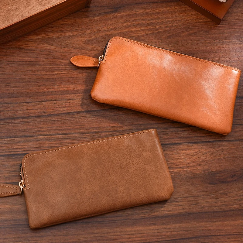 New men's long zipper wallet large capacity multi-card business Leather clutch wallet view 2