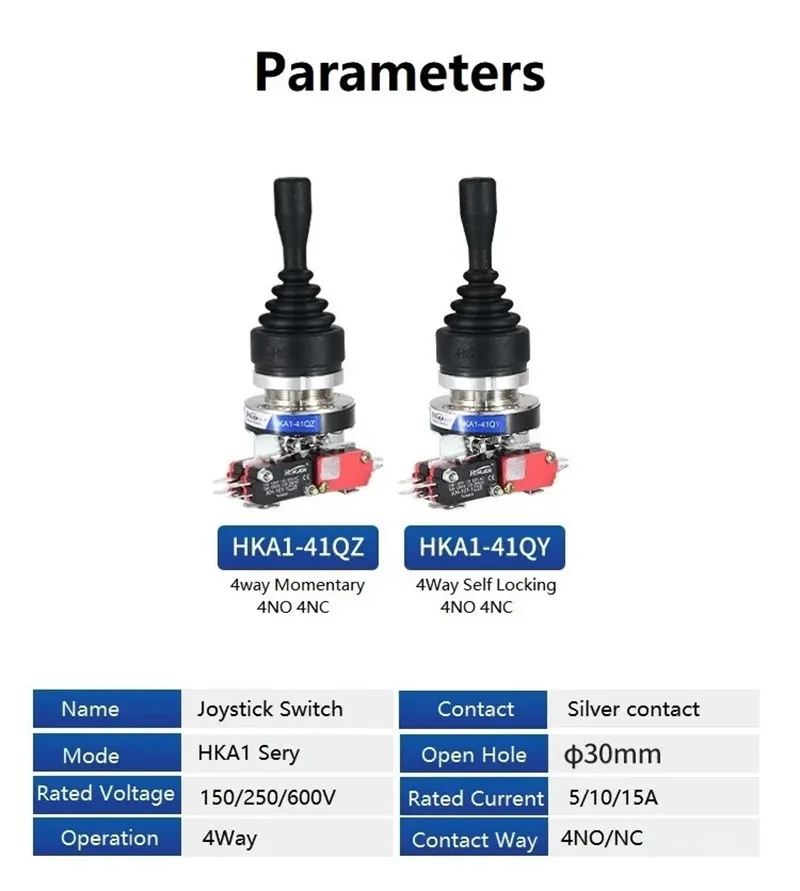 Industrial Joystick Switch 30mm 4Position Rocker Switch Momentary Spring Return Switch Cross Rocker Controller Switch