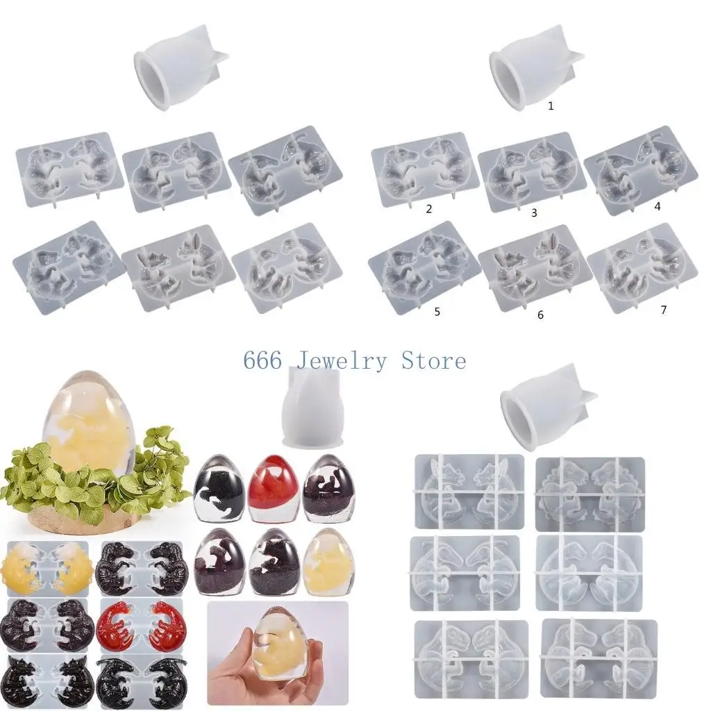 

F2TD 3D Dragon Egg Resin Mold,Crystal Epoxy Mold Desktop Ornaments Mold for DIY Craft