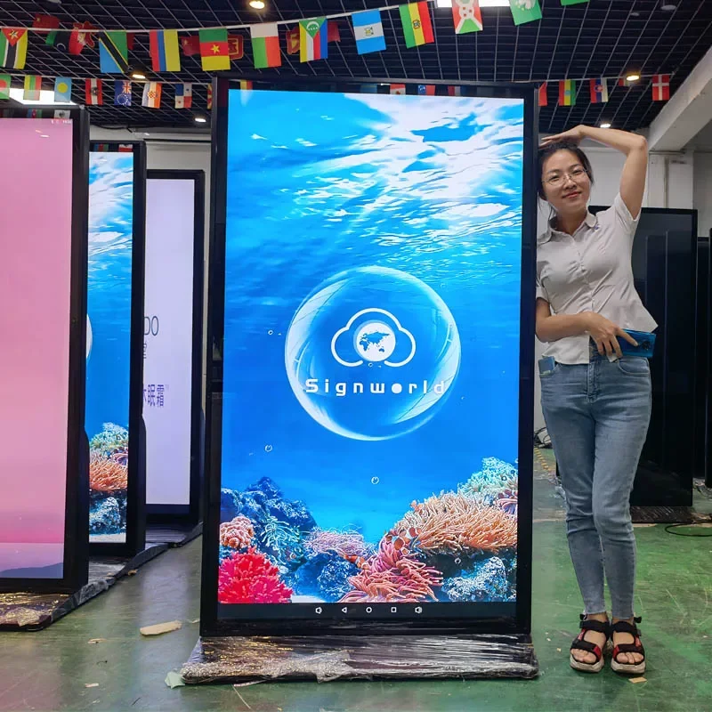 75 "100" 55 cali kryty ekran dotykowy lcd reklama zewnętrzna totem kiosk CMS oprogramowanie wyświetlacz led cyfrowe oznakowania i wyświetlacze