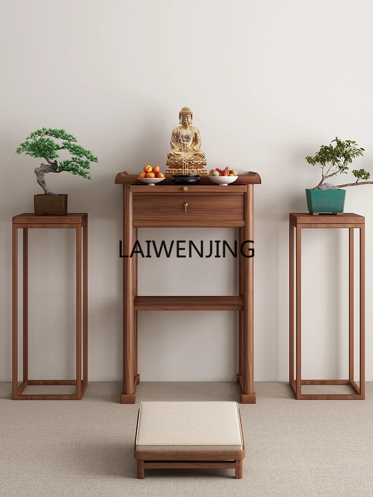 

LYN new Chinese Buddhist niche solid wood table incense case for Taiwan God of Wealth