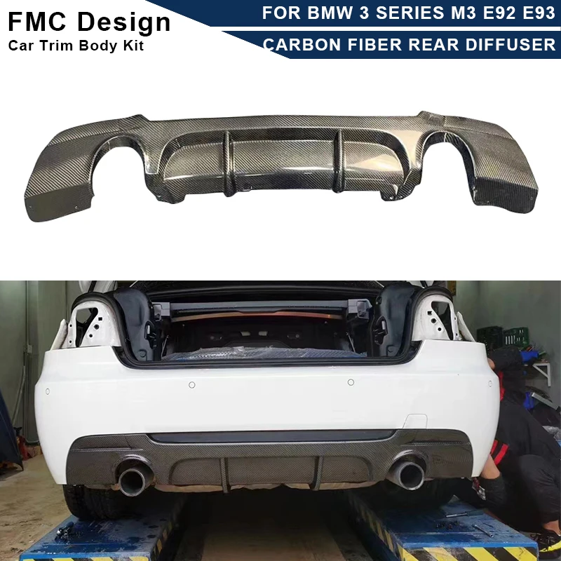 Carbon Fiber Rear Diffuser for BMW 3 Series M3 E92 E93 2007-2013 FRP Rear Bumper Splitter Lip Diffuser Cover Trim Body Kit