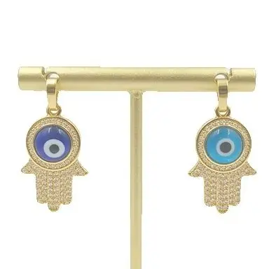 

WT-MP287 WKT 2025 Hand Style Zircon Pendant Jewelry Supplies Enamel Eye Accessory NEW Design Pendants For Women Jewelry