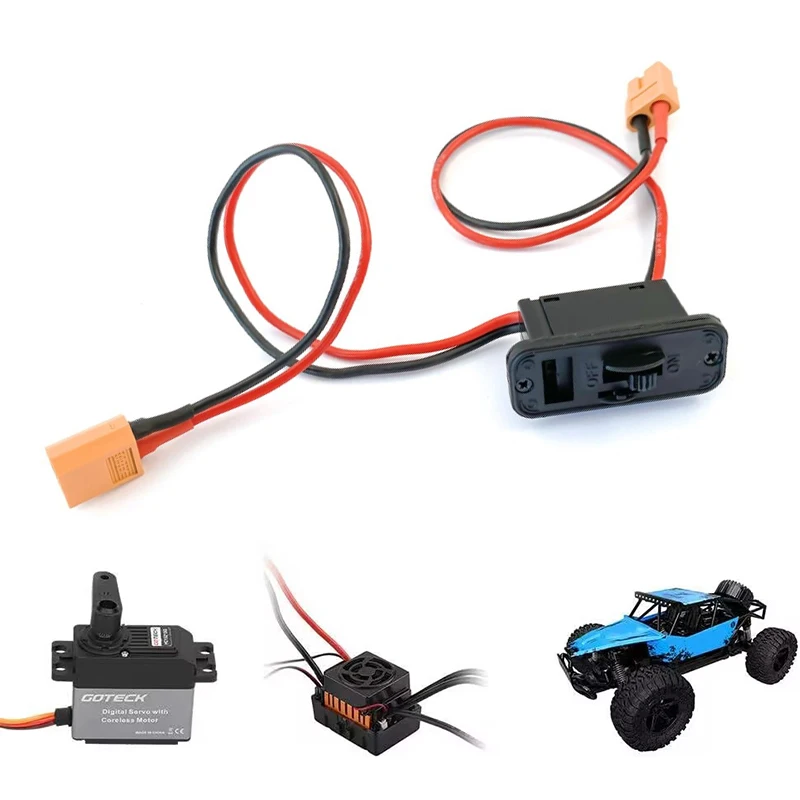 XT60 Switch High Current LiPo Battery On/Off Power Switch With XT60 Plug Connector Extension Wire Cable 18awg 200mm