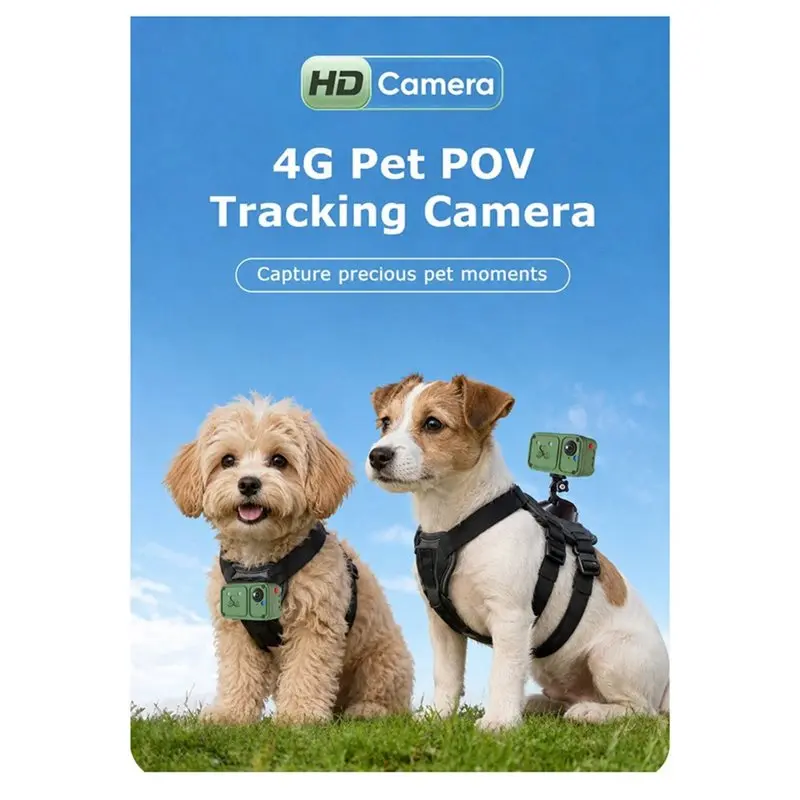 ABZW 2MP 4G Pet POV Camera Wearable Pet POV Camera GPS Module For Dogs Kids