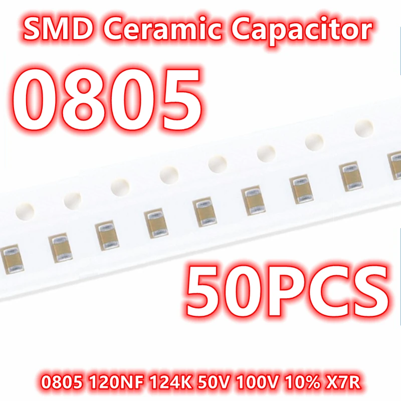 مكثف سيراميك أصلي X7R ، IC ، smجوة ، 120NF ، 50V ، V ، 50V ، 50V ، 50 av