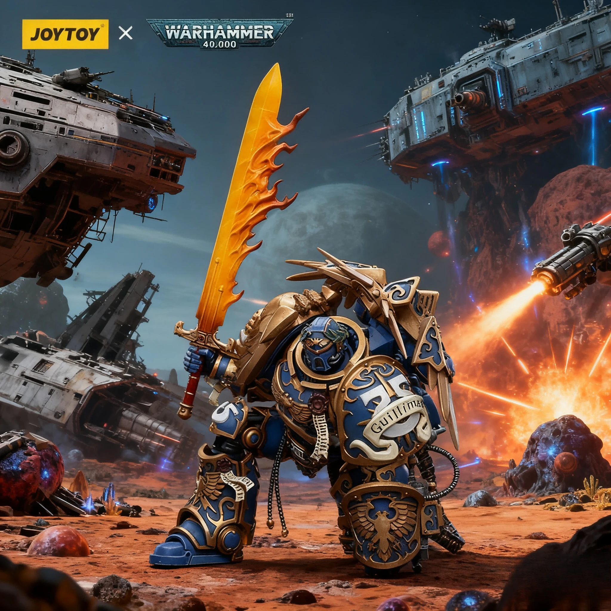 

JOYTOY Warhammer 40k 1/18 Фигурки Аниме Ультрамарины Primarch Roboute Guilliman Mecha Модель Ультра-редкая коллекция игрушек
