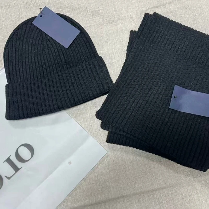 Hat and Scarf Two-piece Set Knitted Hat Versatile New Autumn and Winter Solid Color Scarf