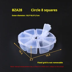 1 PC/8 Grids Circle Storage Box Transparent Plastic Portable Box, DIY Beads Rings Earrings Necklace Jewelry Packaging Organizer