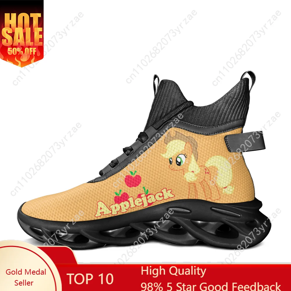 

Applejack High Top Flats Sneakers Man Woman Yellow Sneaker My Little Pony Friendship Is Magic Fashion Cosplay Shoes Custom Shoe