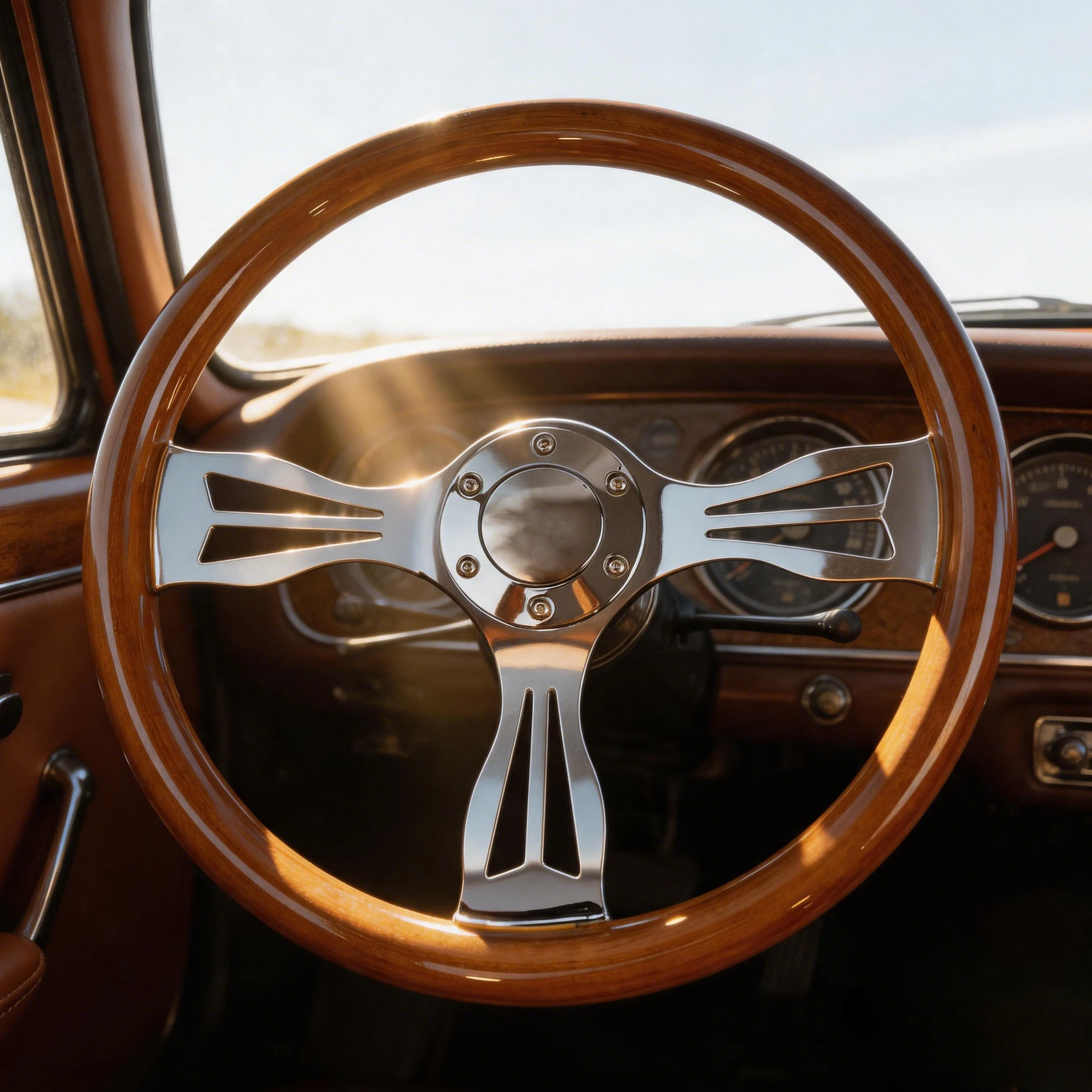 Universal 380mm Solid Wood Racing Steering Wheel 15 Inch Wood Auto Sports Drifting Steering Wheel Racing car steering wheel