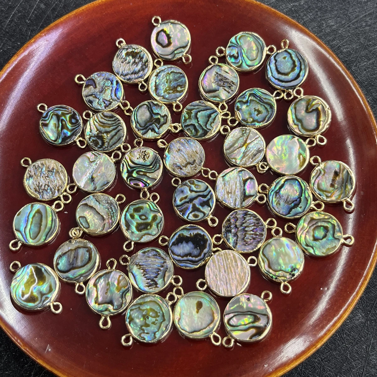 

2 шт./компл., соединители из натуральной ракушки, круглые подвески в виде ракушки морского ушка для DIY, женские и мужские браслеты, аксессуары для изготовления ювелирных изделий 14x14 мм